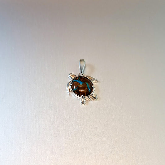 Boulder Opal Turtle Pendant