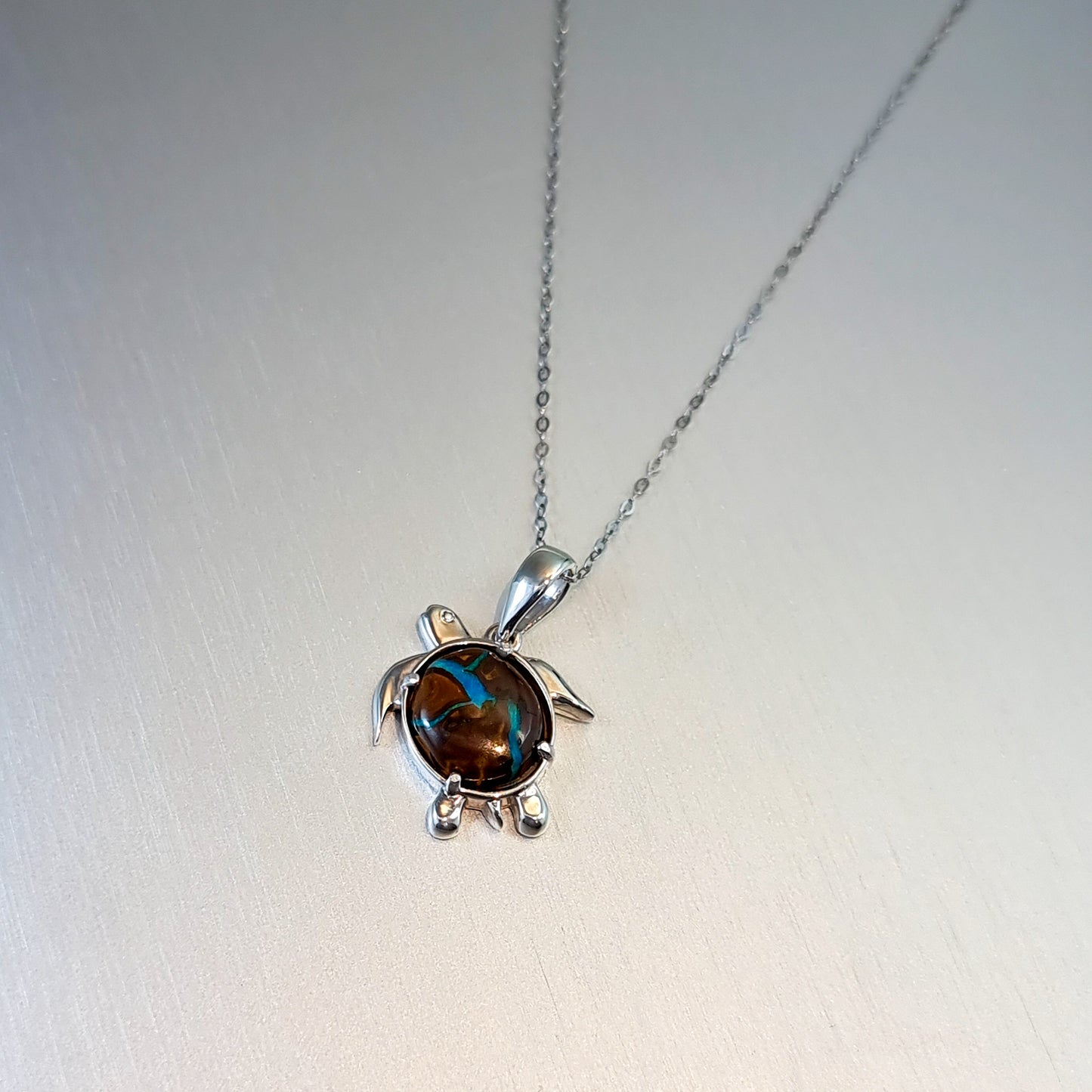 Boulder Opal Turtle Pendant