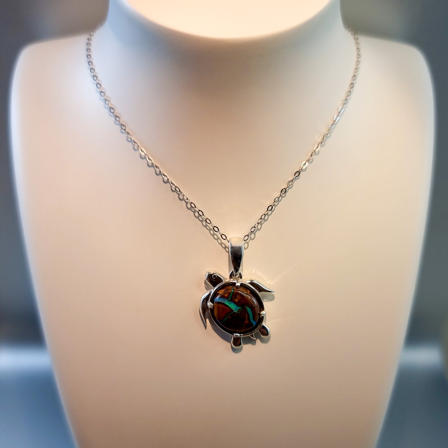 Boulder Opal Turtle Pendant