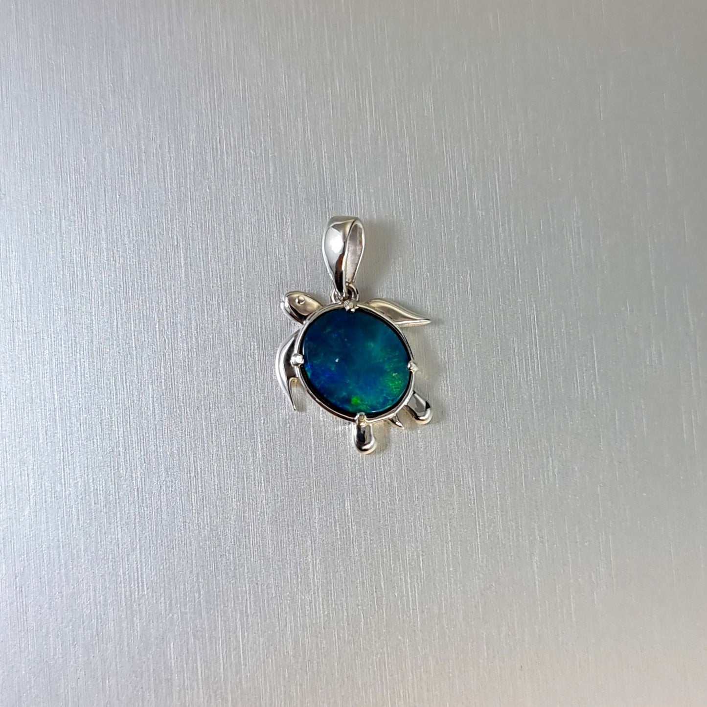 Opal Doublet Turtle Pendant
